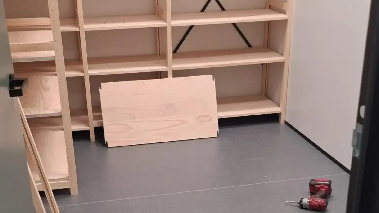 Office furniture installation in progress
