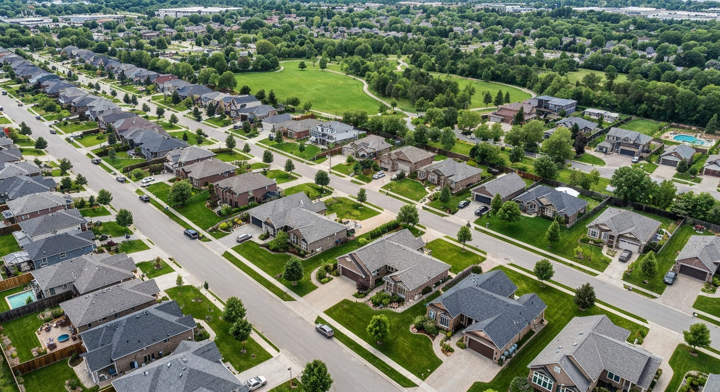 Aerial view of community
