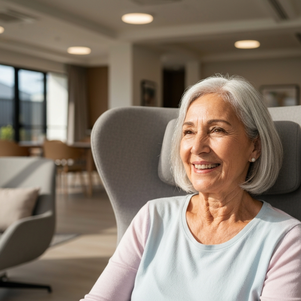 Independent retirement village advisor helping a South Australian retiree compare over 55s living options