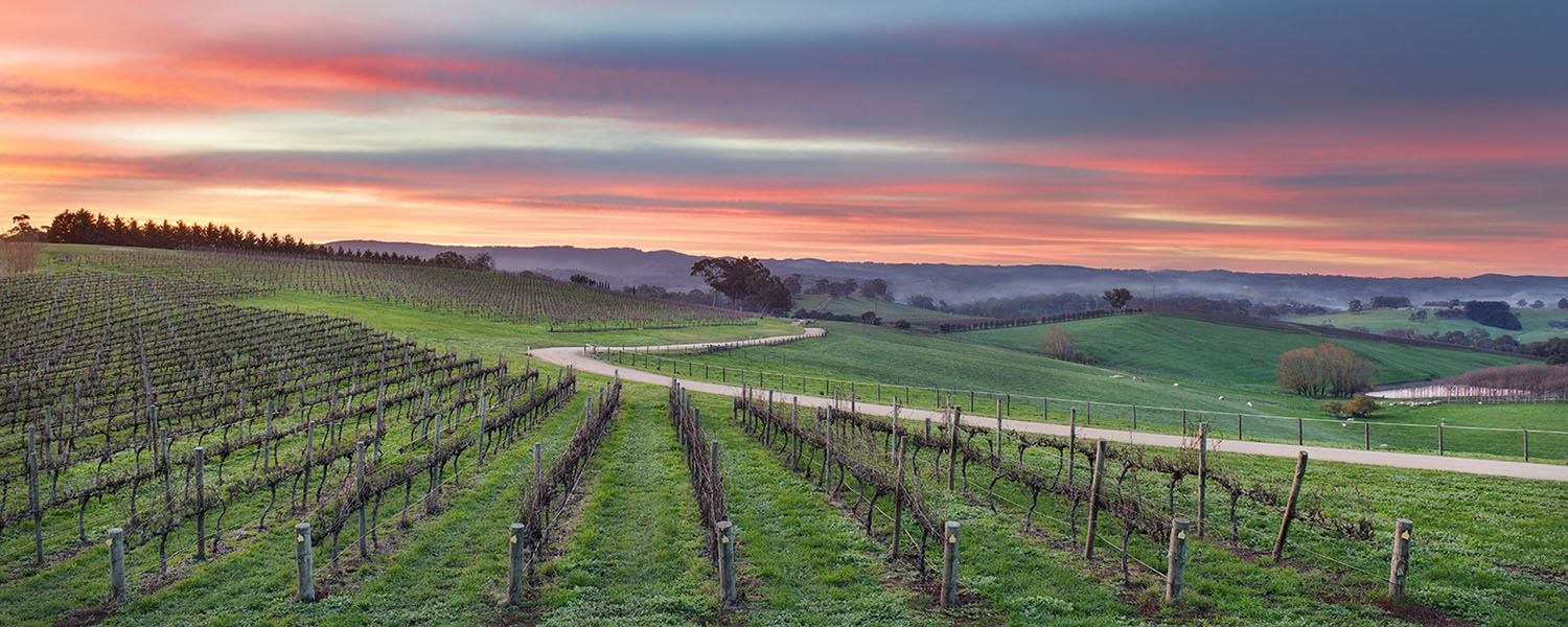 Rolling hills and heritage streetscape near Mount Barker retirement villages in the Adelaide Hills
