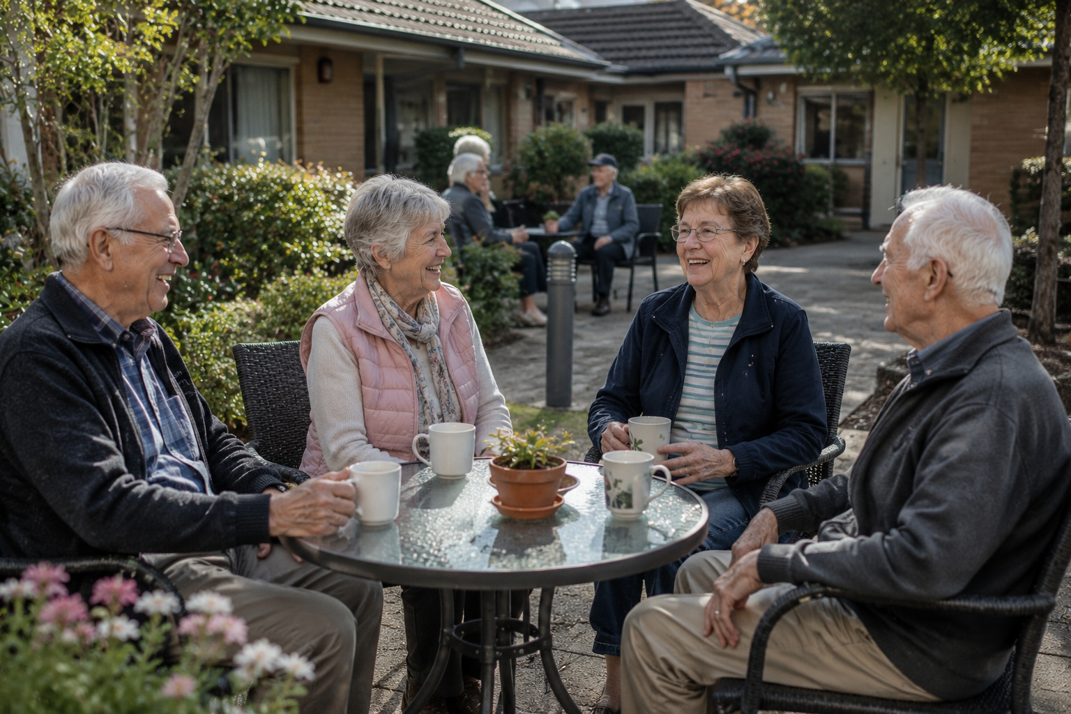 Older couple discussing downsizing plans at home in South Australia