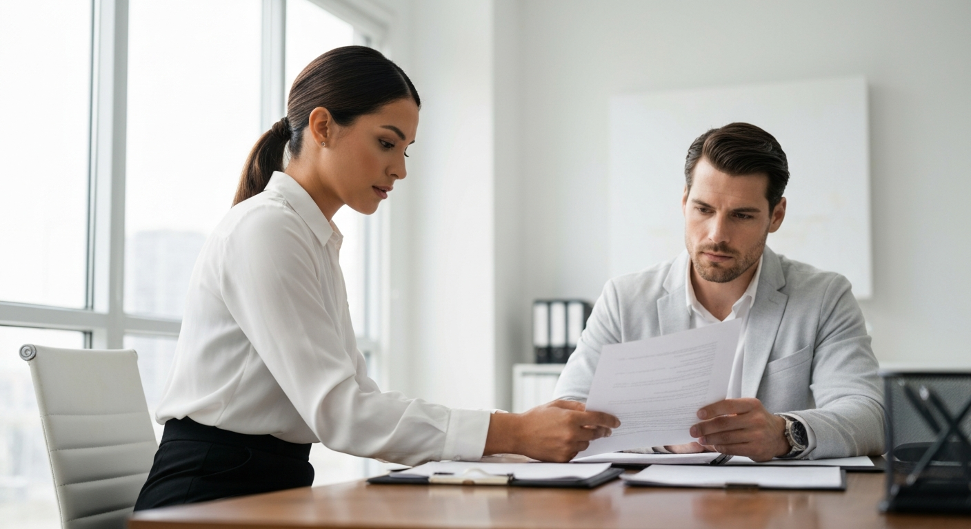 Attorney Johnson meeting with a car accident client