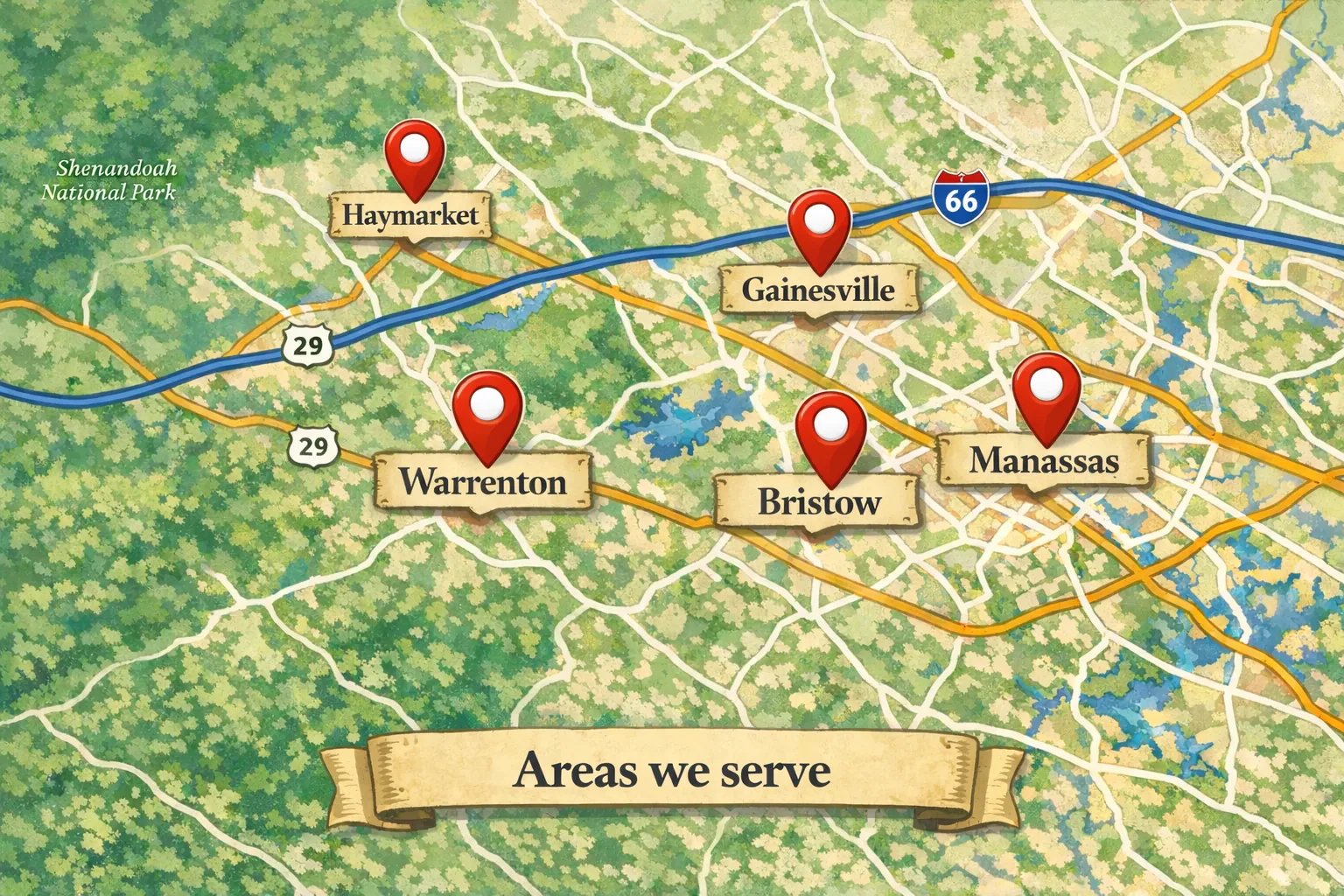 Areas we serve in Northern Virginia