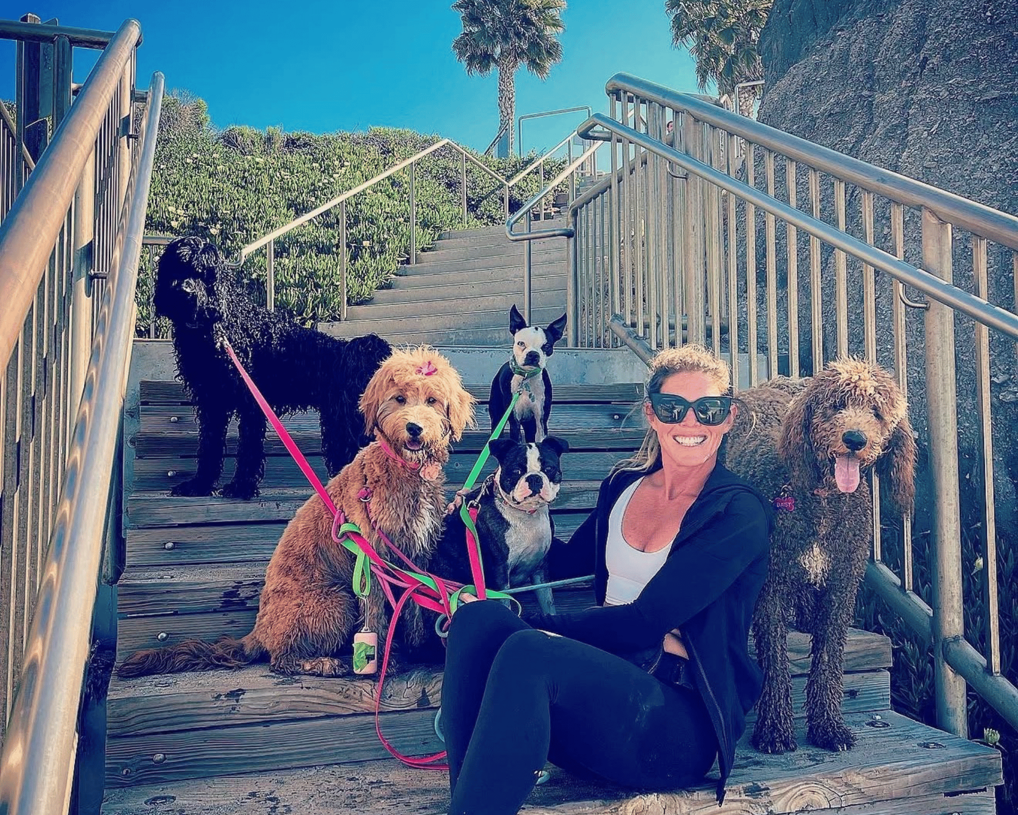 Debbie with her pack on a walk