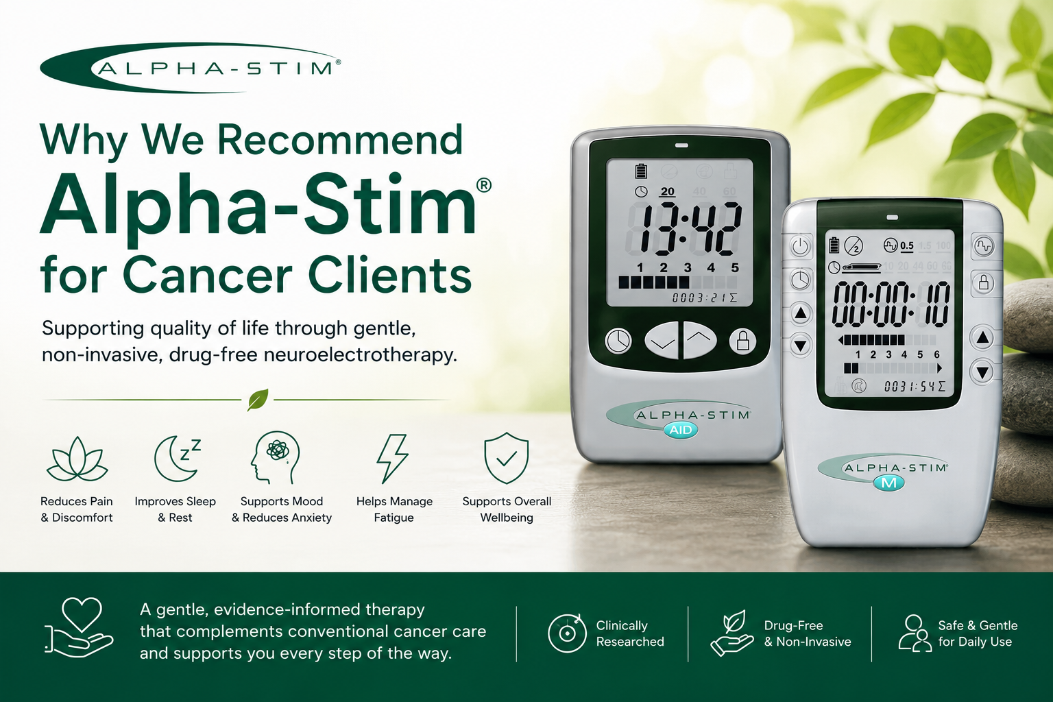 Alpha-Stim for Cancer Clients