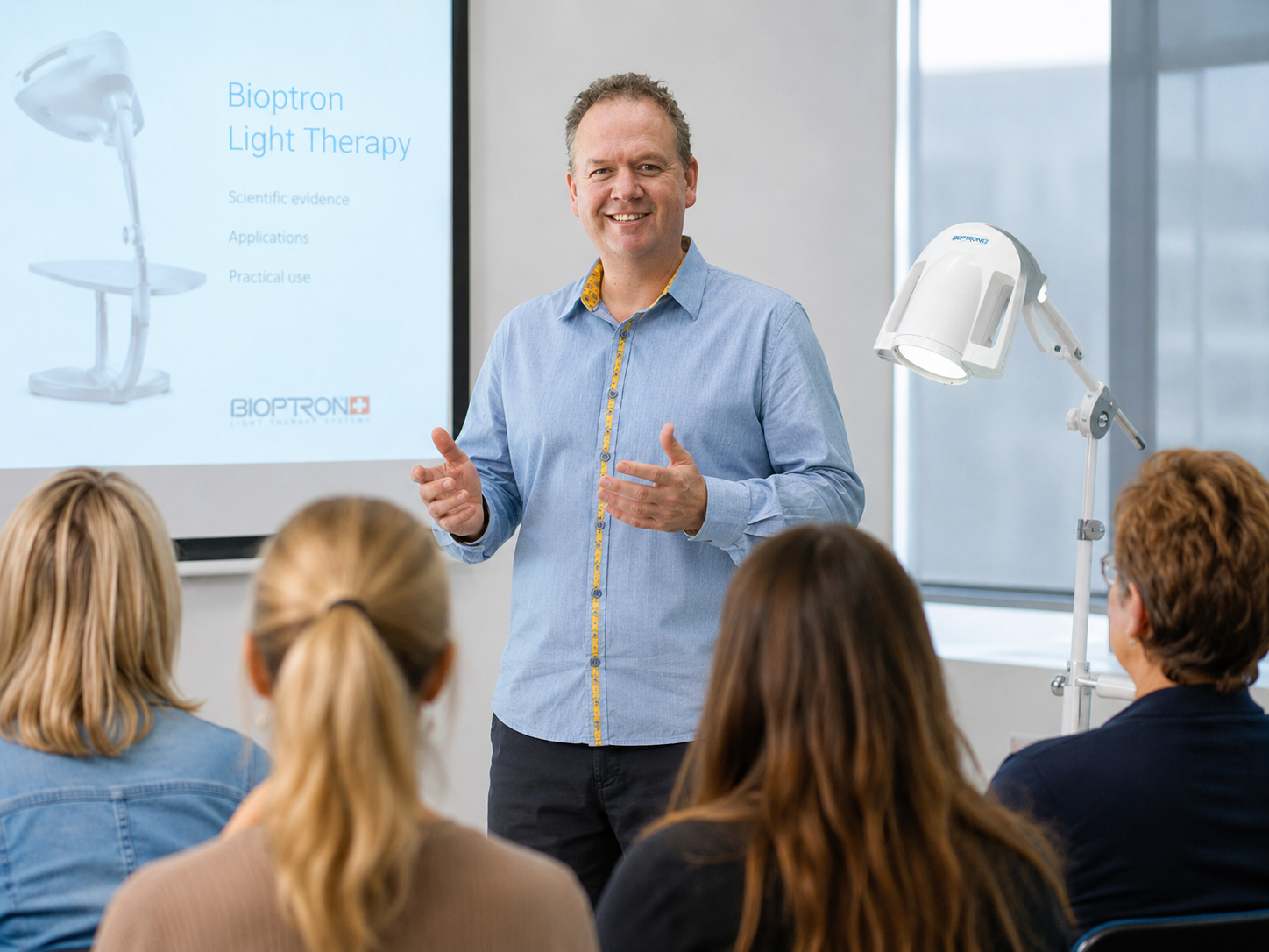 William presenting at Bioptron Workshop