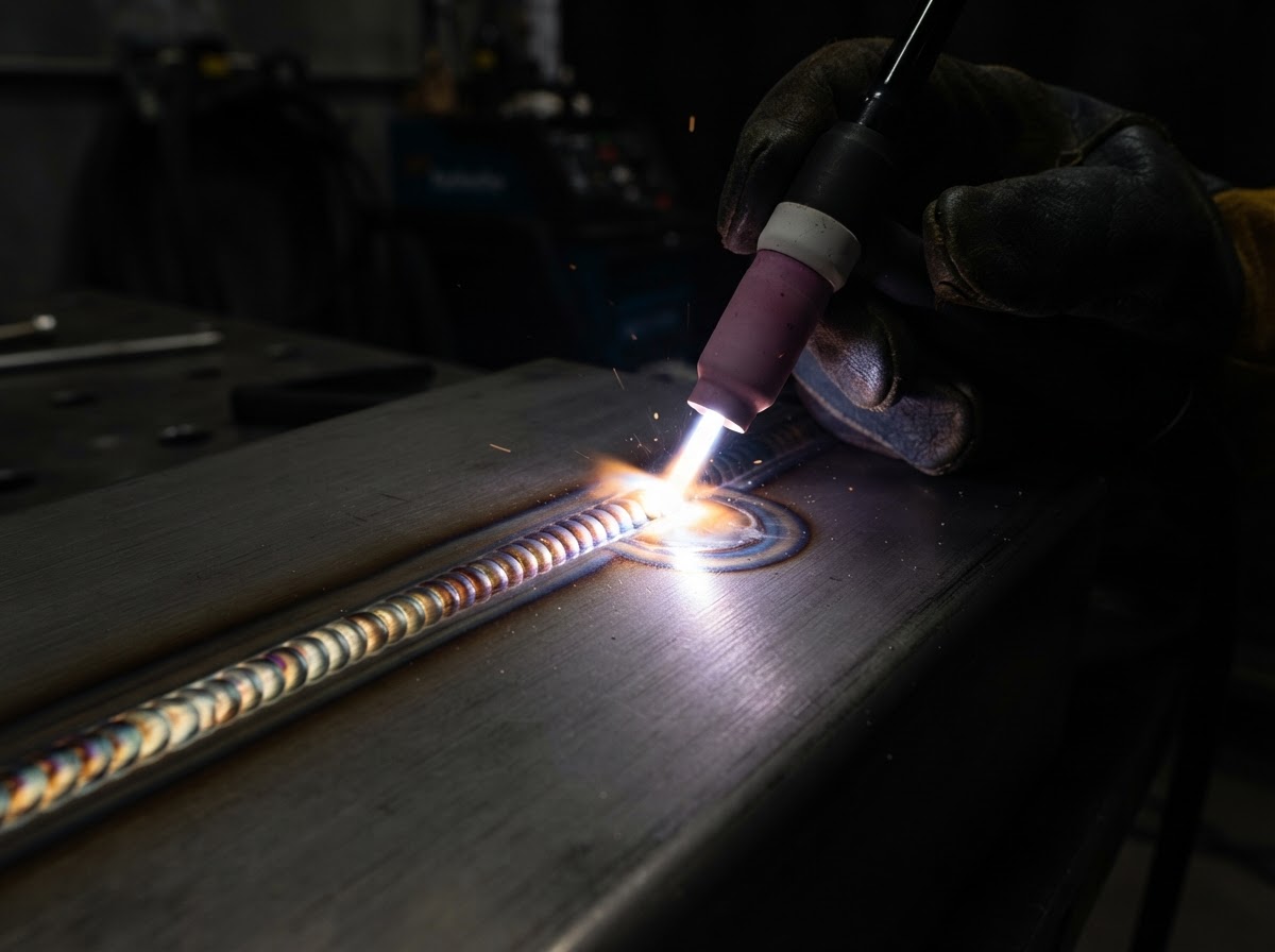 Cordone TIG su Tubo Acciaio Inox — Piping Industriale: Saldatura di radice a penetrazione totale per linea vapore industriale.