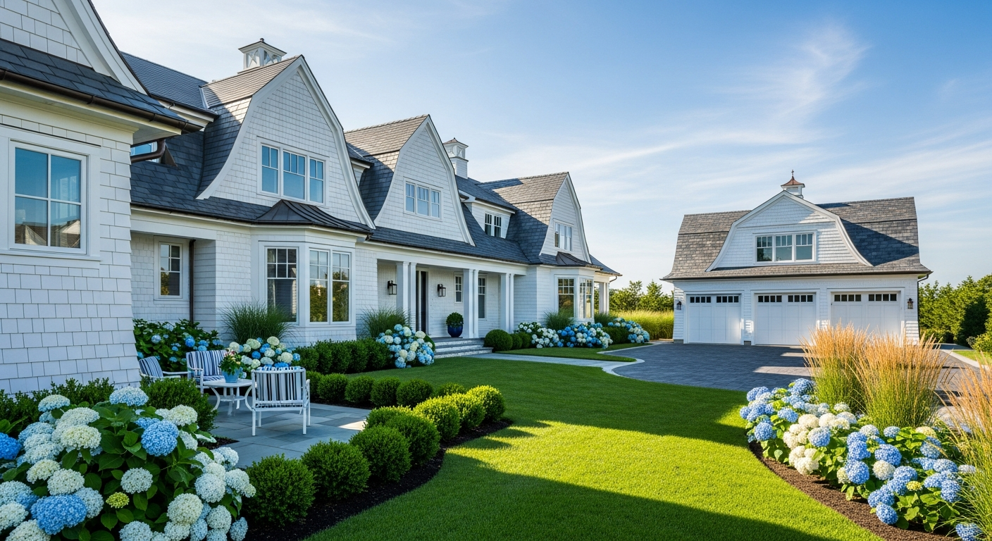 Luxury New England home exterior with fresh paint and trim by Minute Men Painters