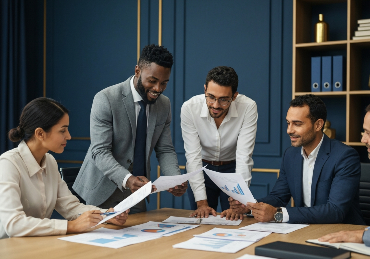 Corporate strategy boardroom
