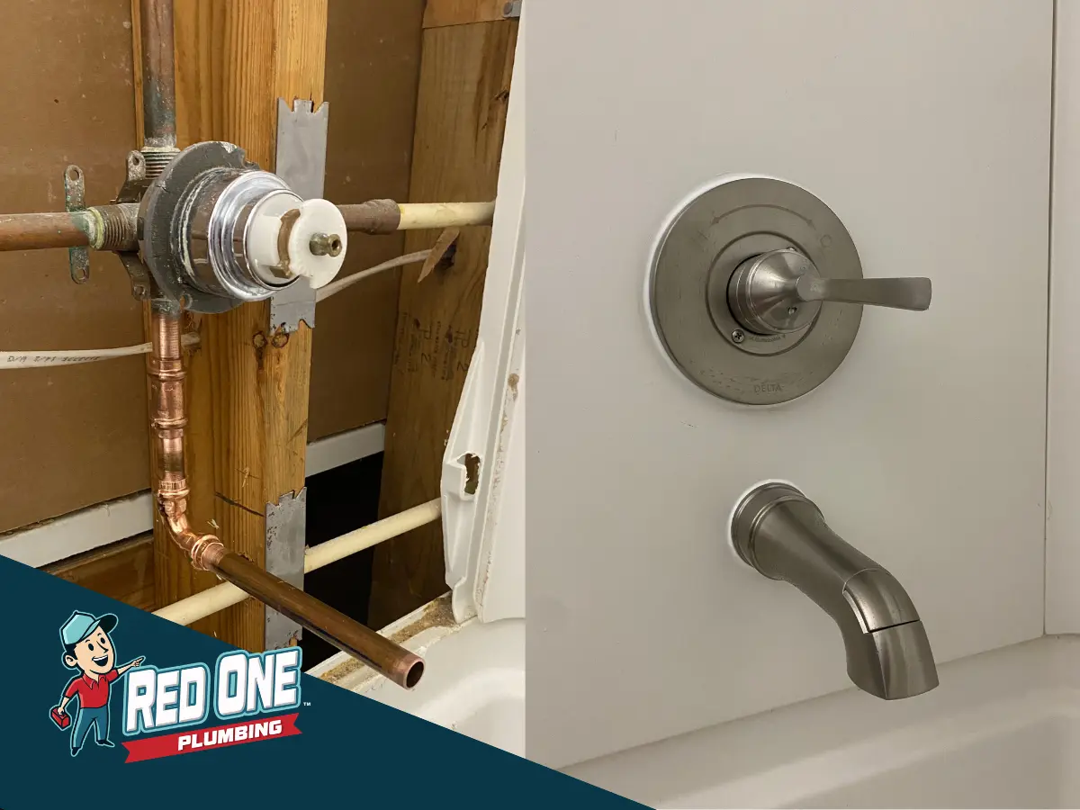 Shower repair service by Red One Plumbing in Pearland TX