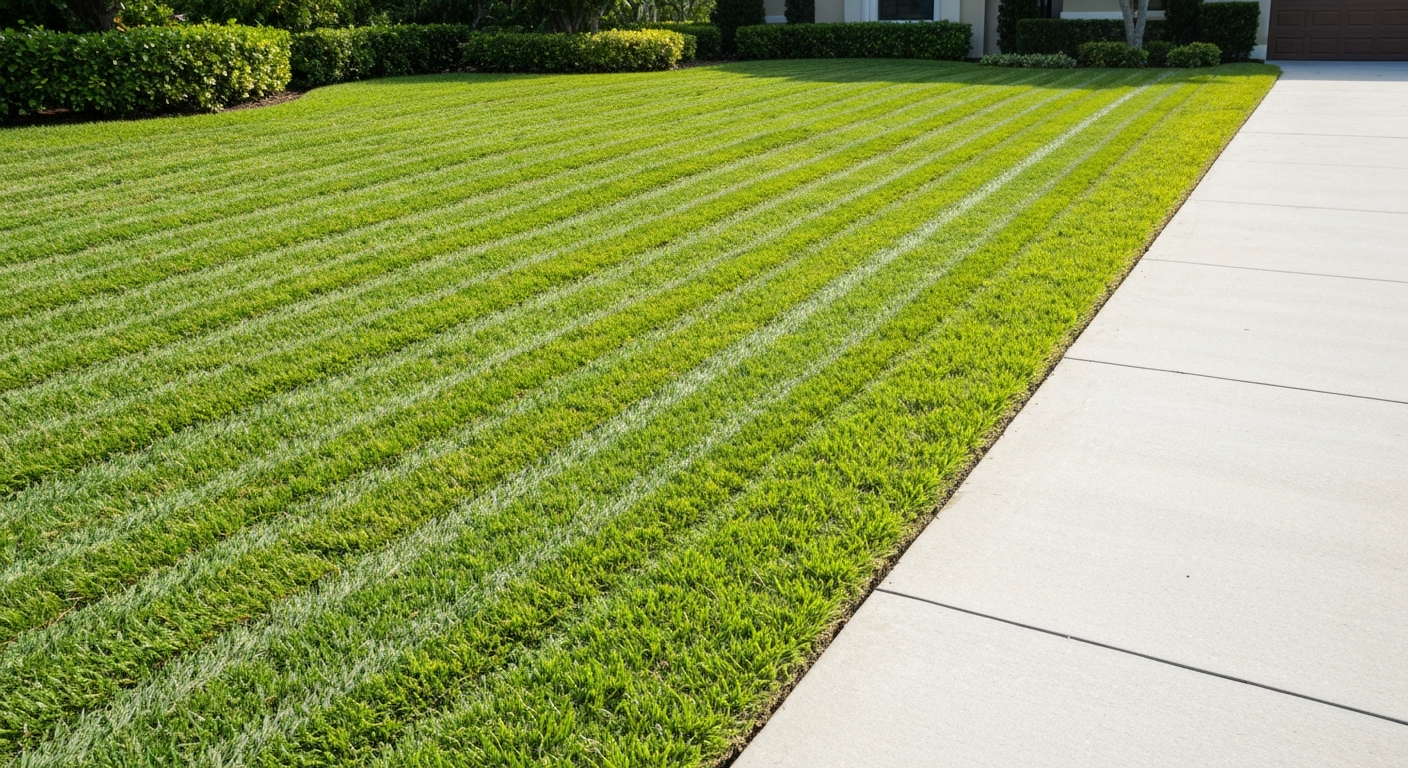 Perfectly striped lawn