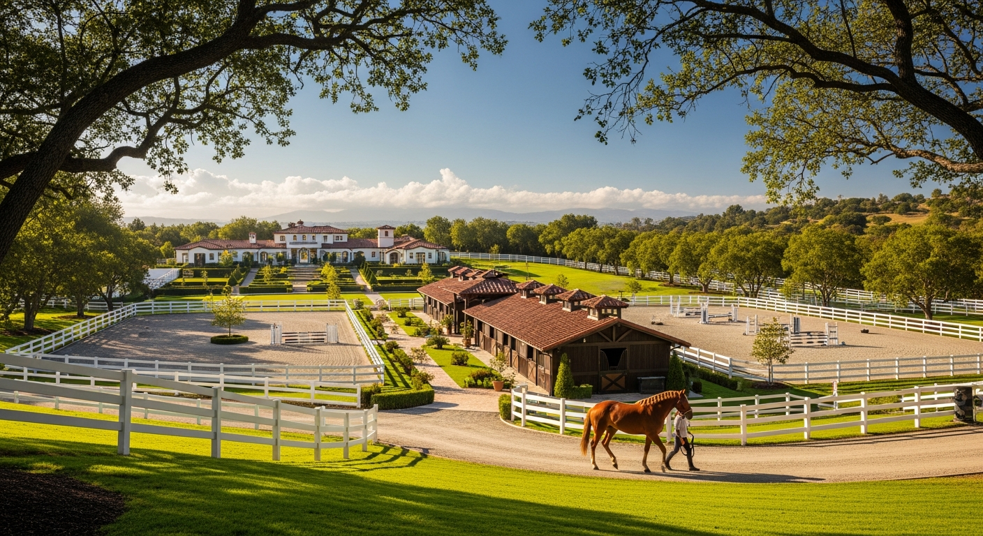 Hidden Hills equestrian estate trees