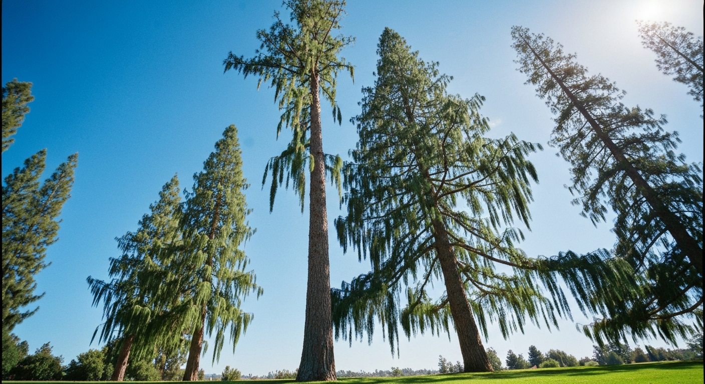 Canary Island Pine trees in Southern California