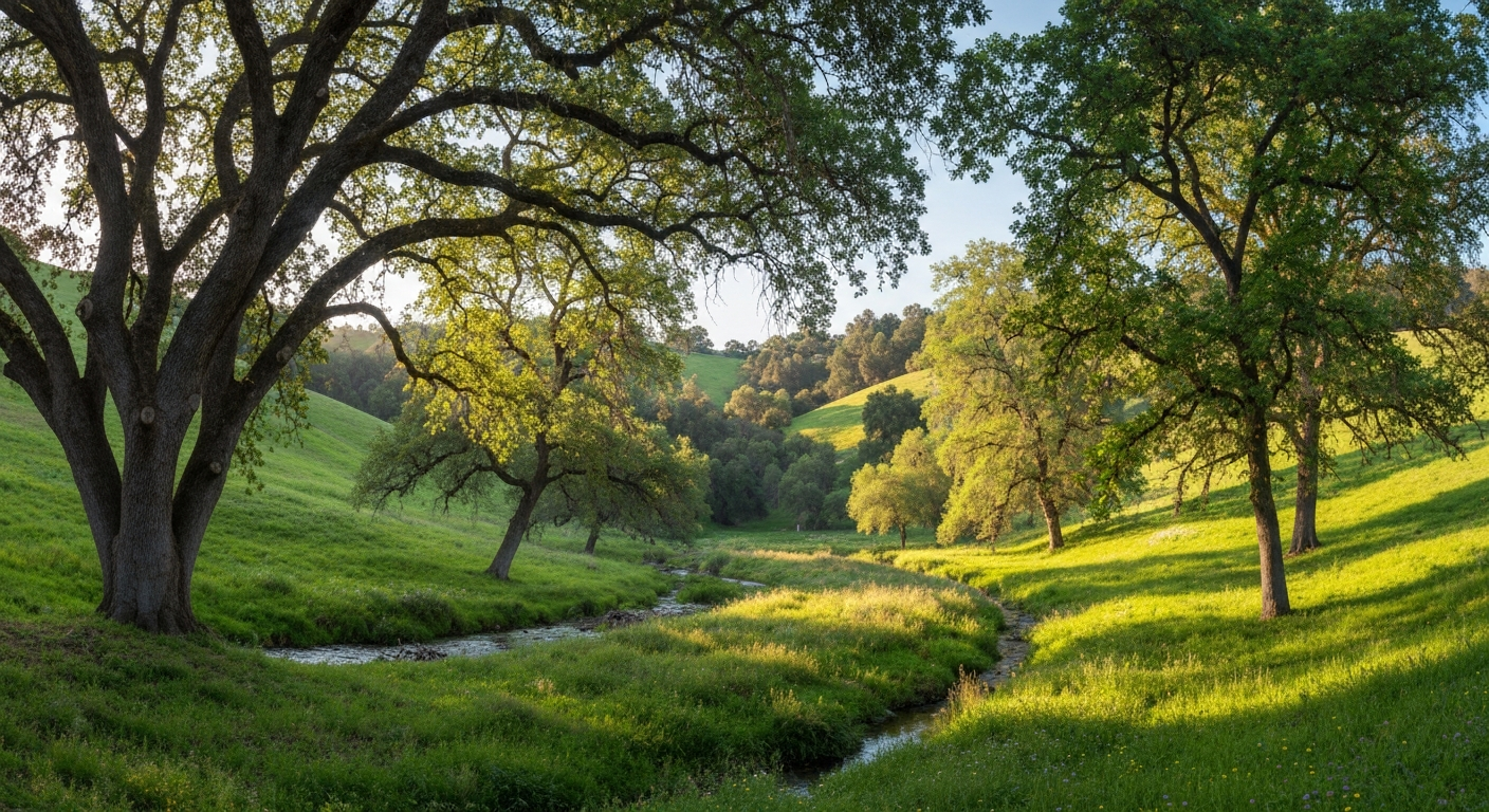 Moorpark landscape with mature oak trees