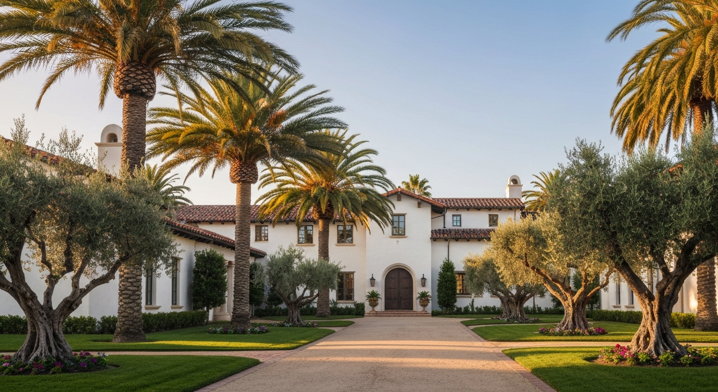 Santa Barbara luxury estate trees