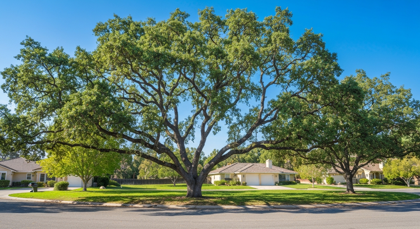 Agoura Hills landscape with mature oak trees