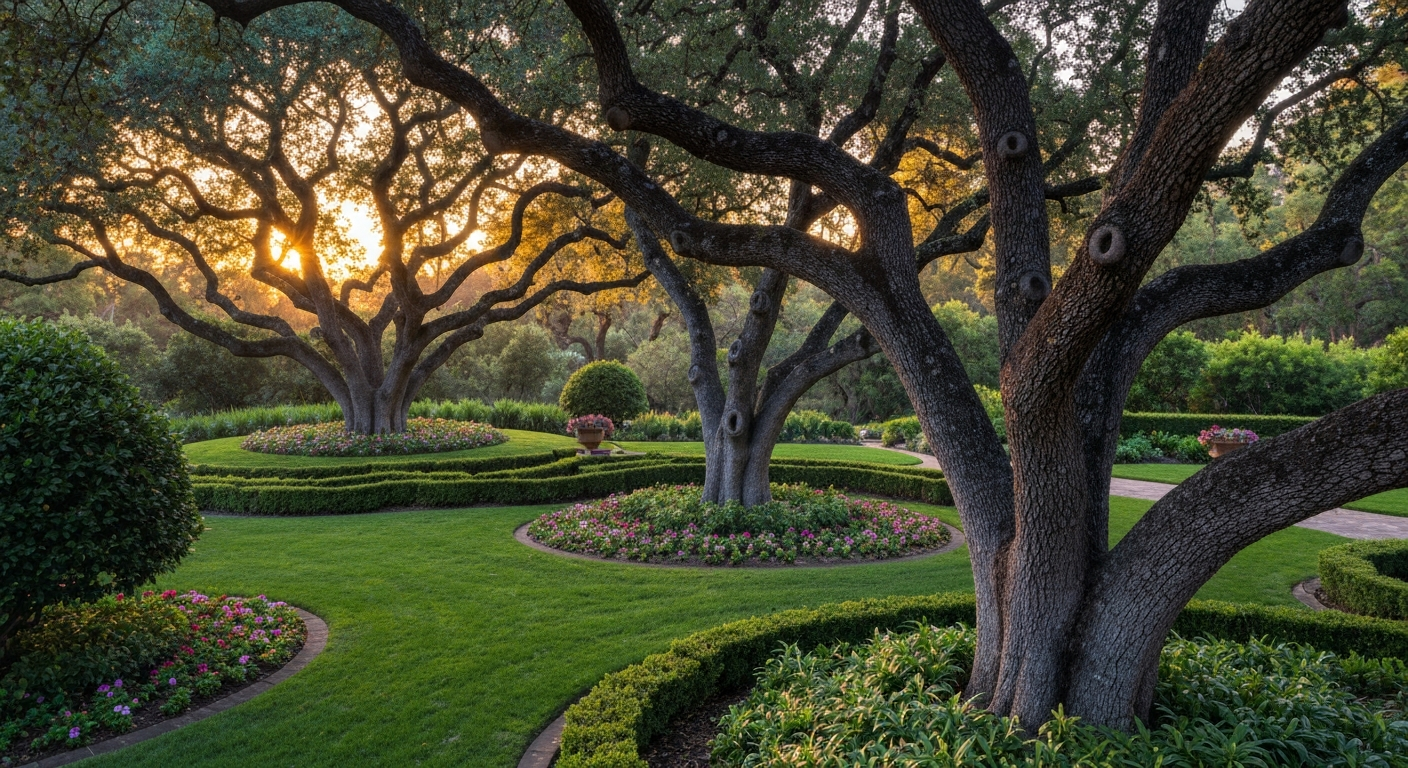 Montecito estate trees and landscape