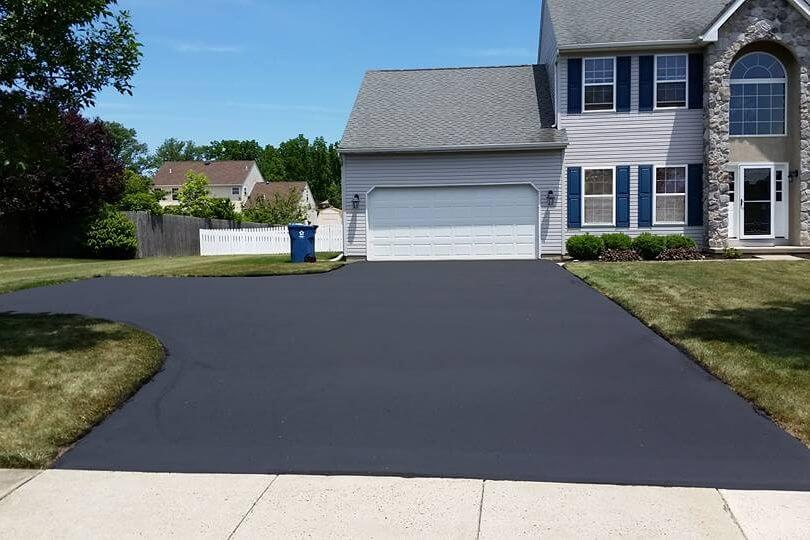 Freshly paved driveway