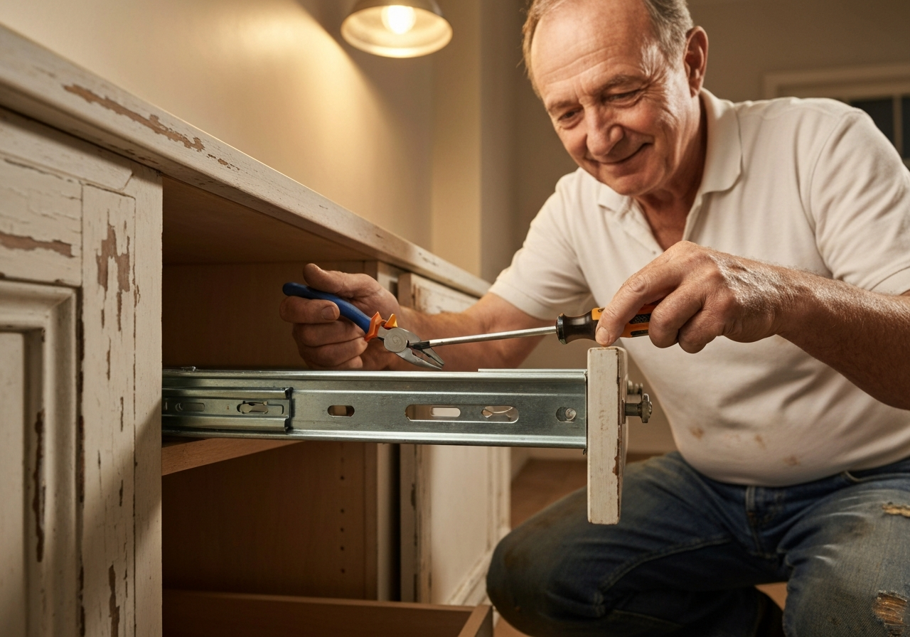 Drawer slide repair handyman service