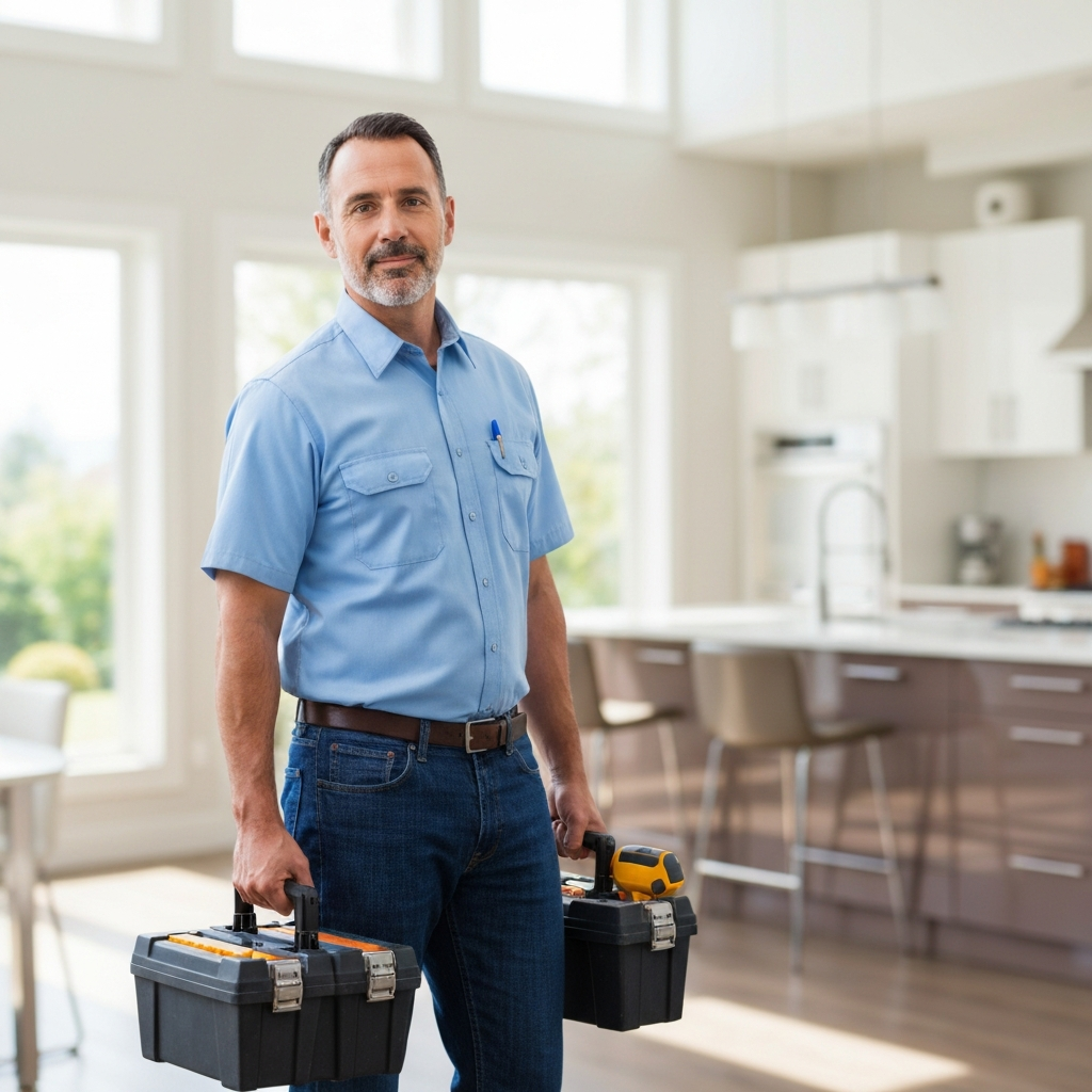 General handyman service technician helping with home repair in Metro Vancouver