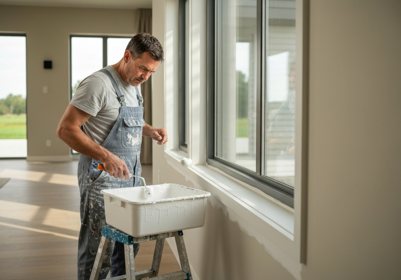 Trim and baseboard paint touch-up service