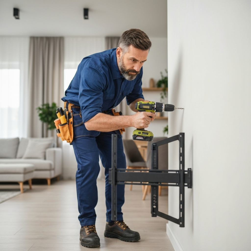 Handyman drilling and wall mounting service