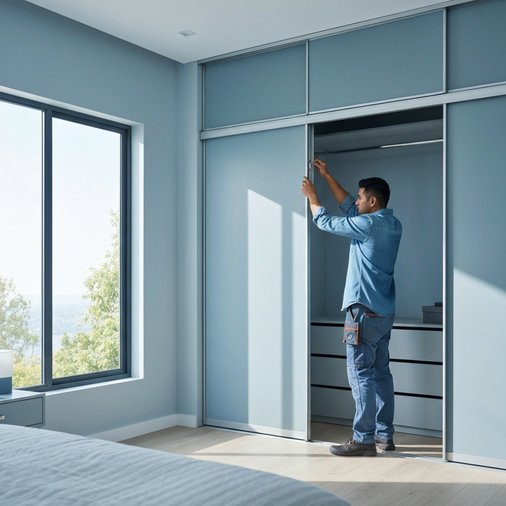Closet door repair in Lower Mainland home