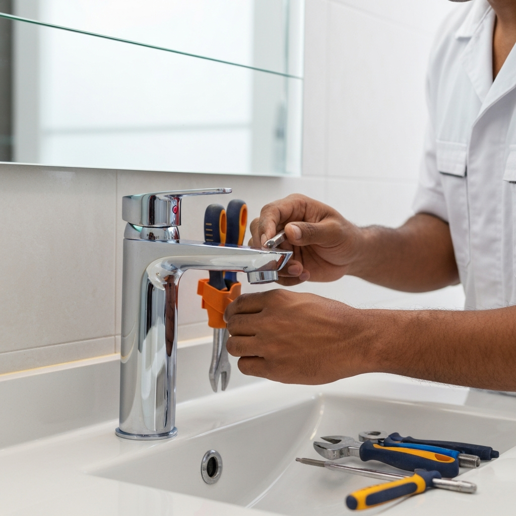 Bathroom sink faucet repair handyman service
