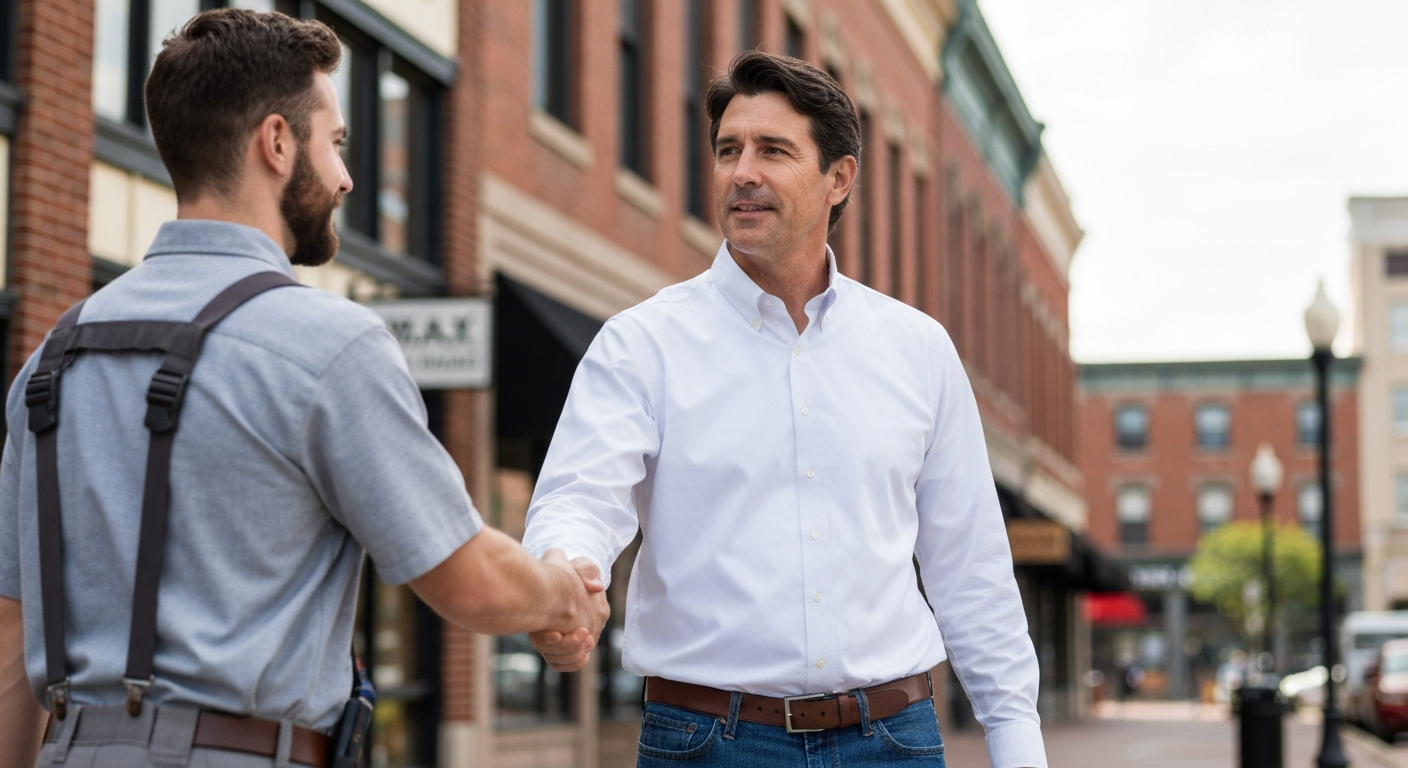 Allentown business owner meeting with a service professional