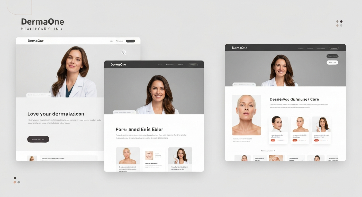 DermaOne healthcare website design project