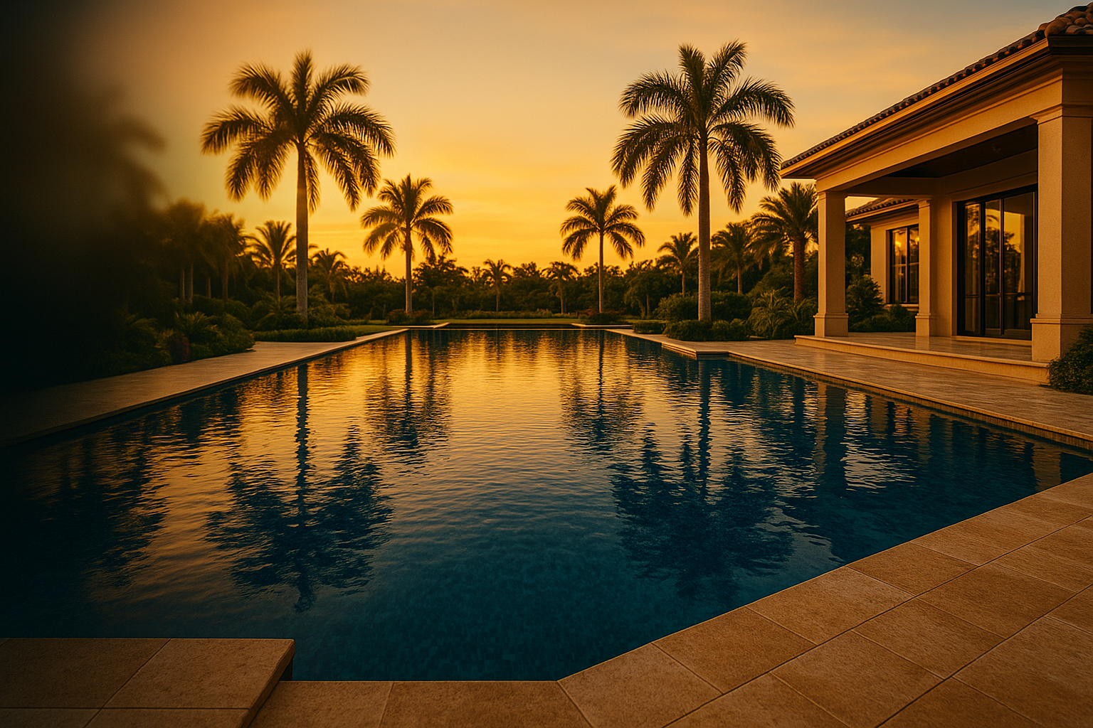 Luxury Pool Sunset