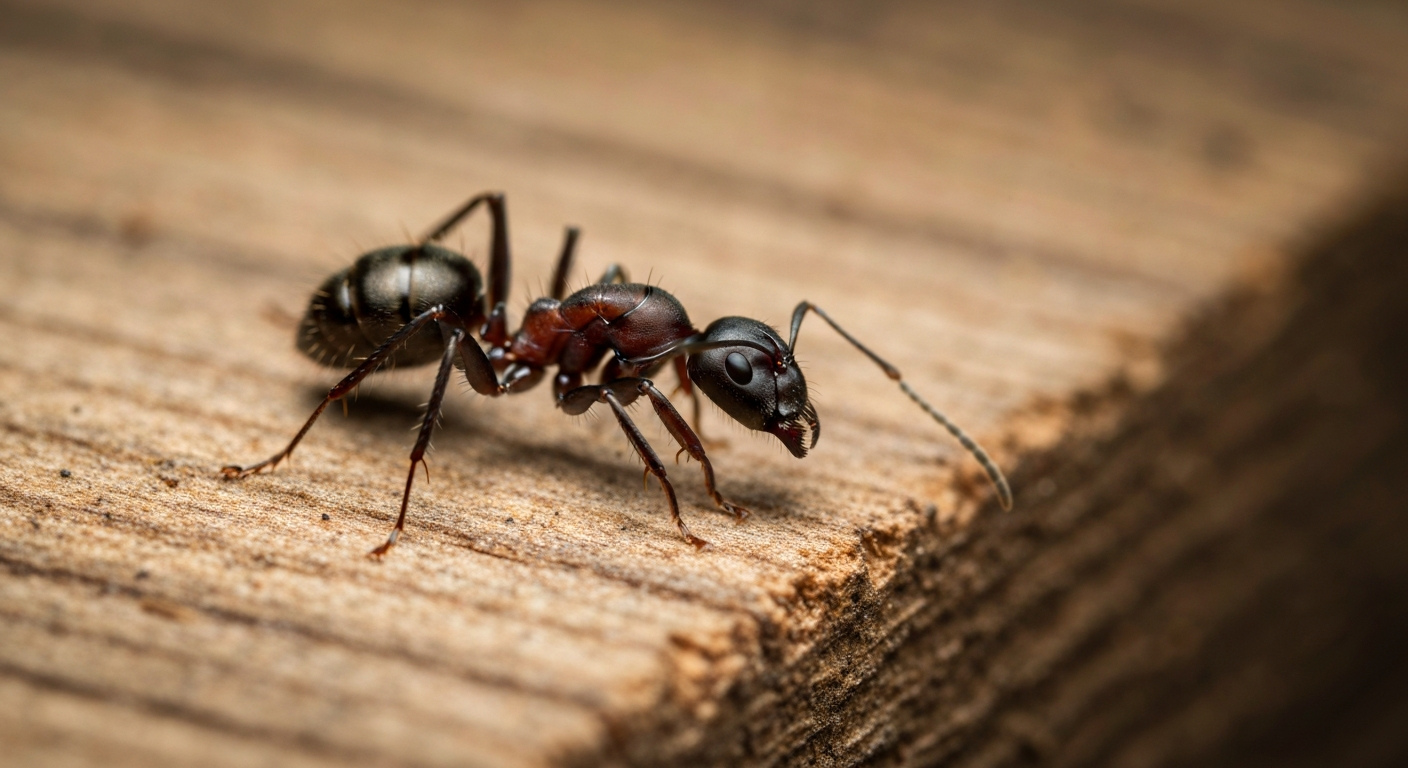 Carpenter ant on wood