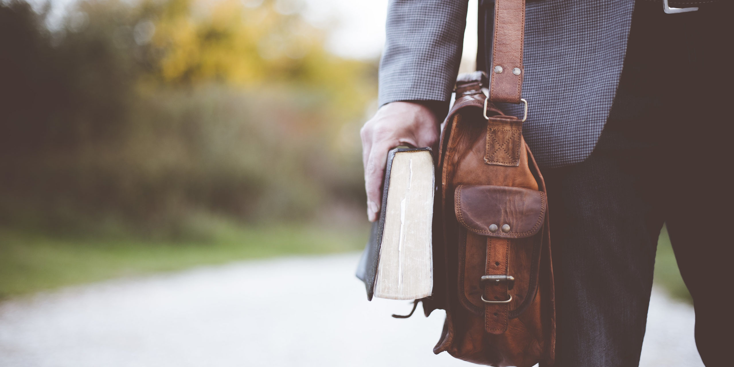 Man carrying bible