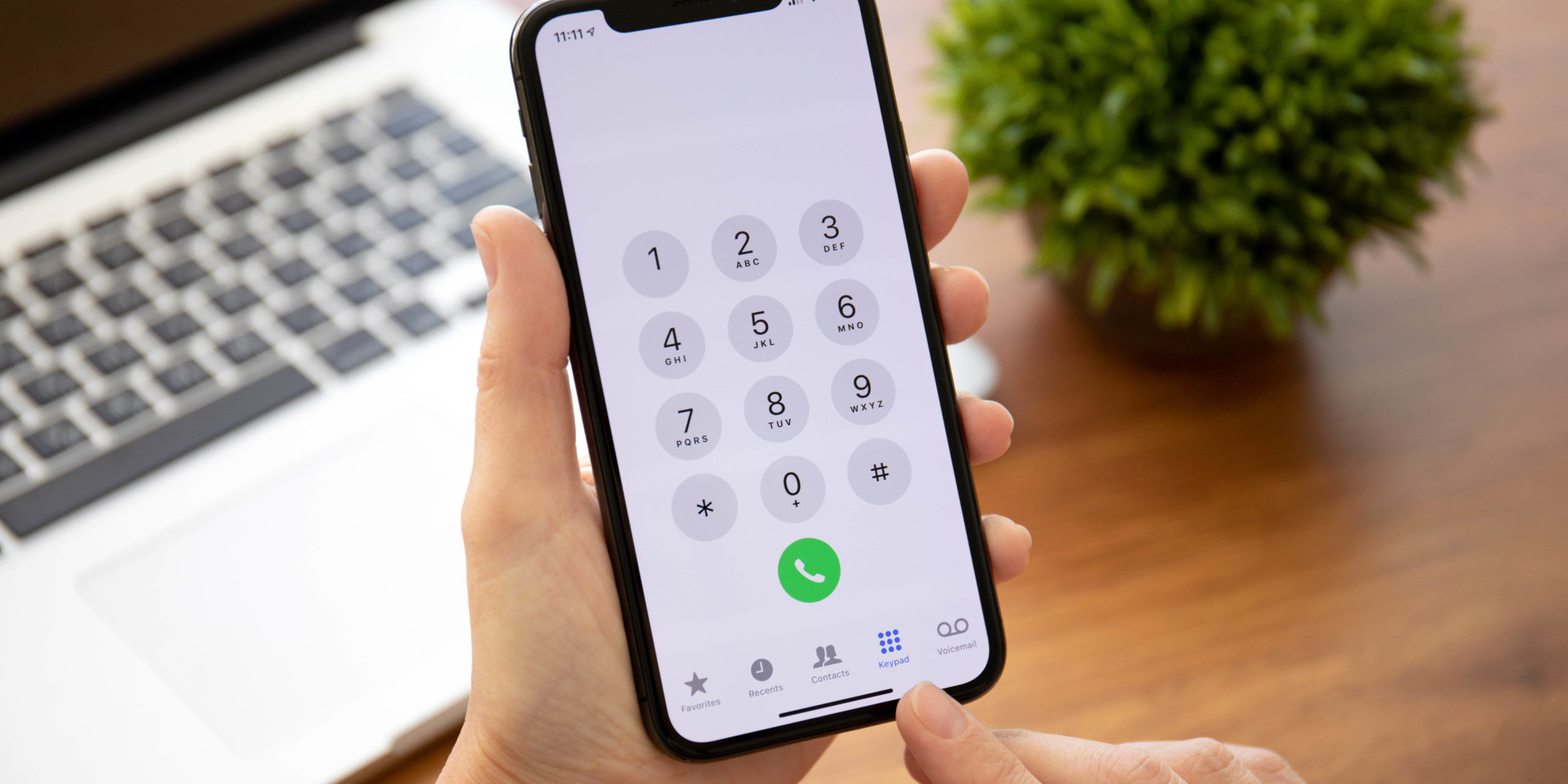 Person holding phone