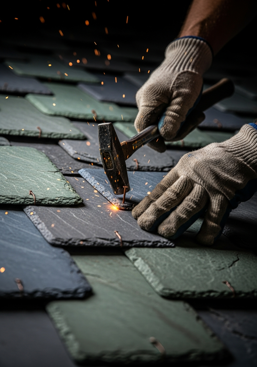 Détail du travail de couverture
