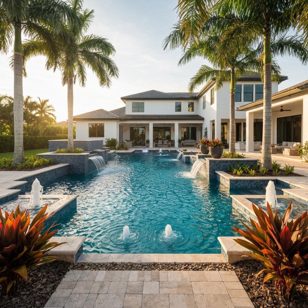 High-use family pool in Weston Florida