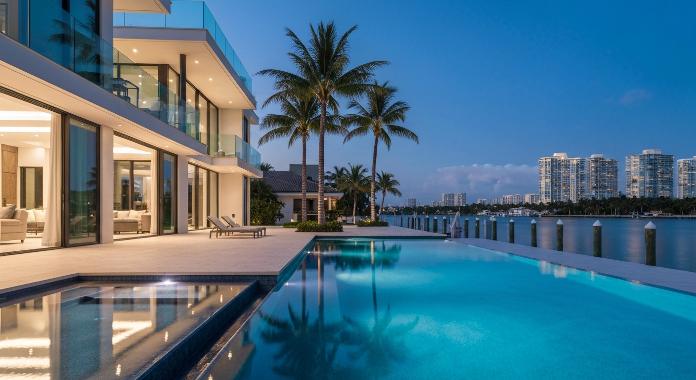Luxury pool in Bal Harbour FL