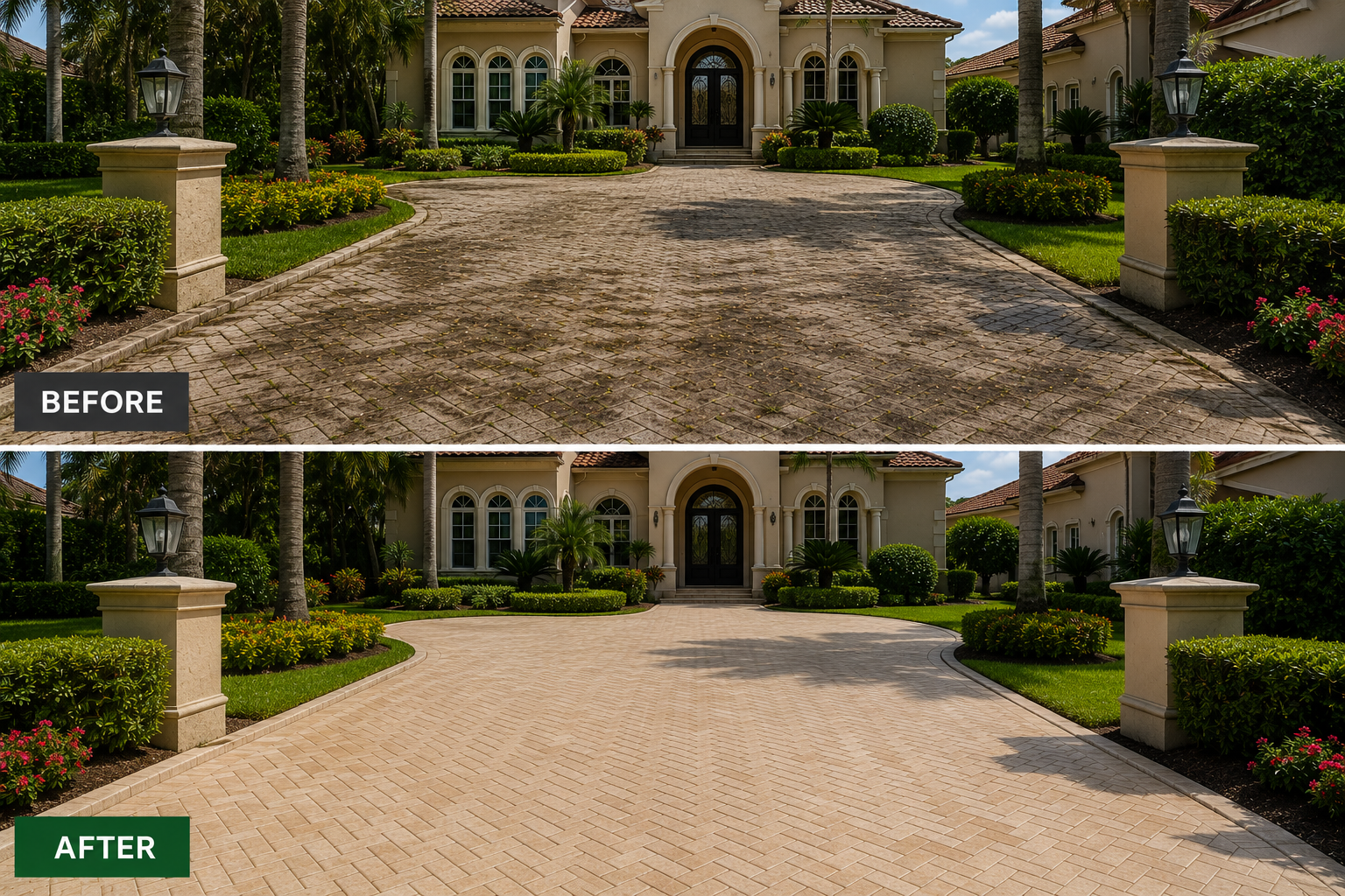 Driveway Pressure Cleaning: Parkland