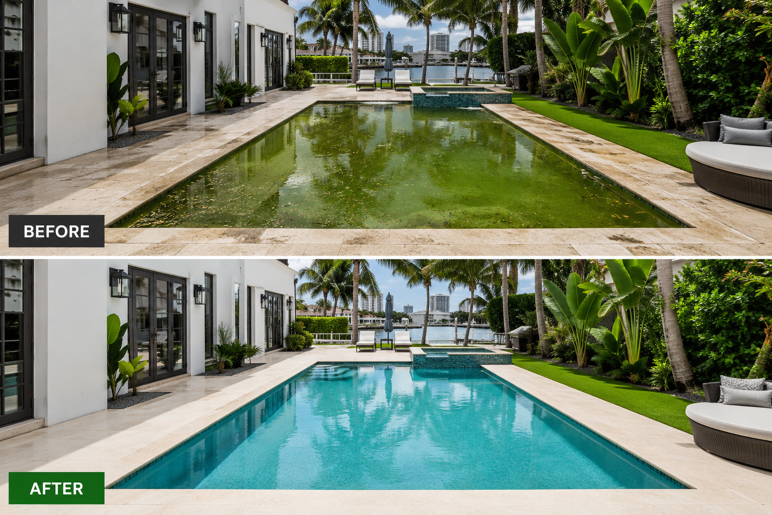 Green Pool Recovery — Miami Beach