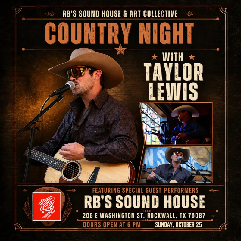 Country Night with Taylor Lewis - Sunday October 25 at RB's Sound House