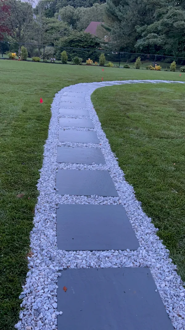 Stone Pathway Installation - Landscaping