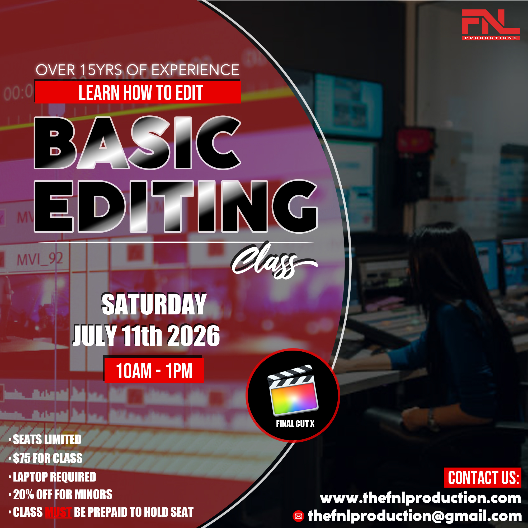 Basic Editing Masterclass Flyer