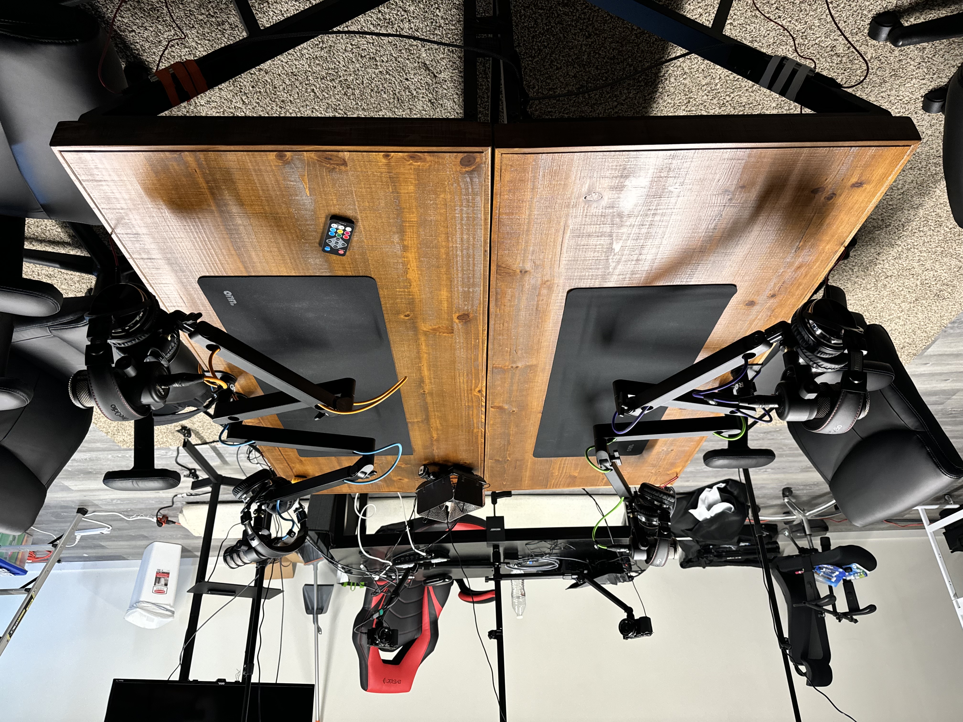 Multi-camera podcast recording setup inside Hvolbeck Studios' Westerly, RI podcast studio