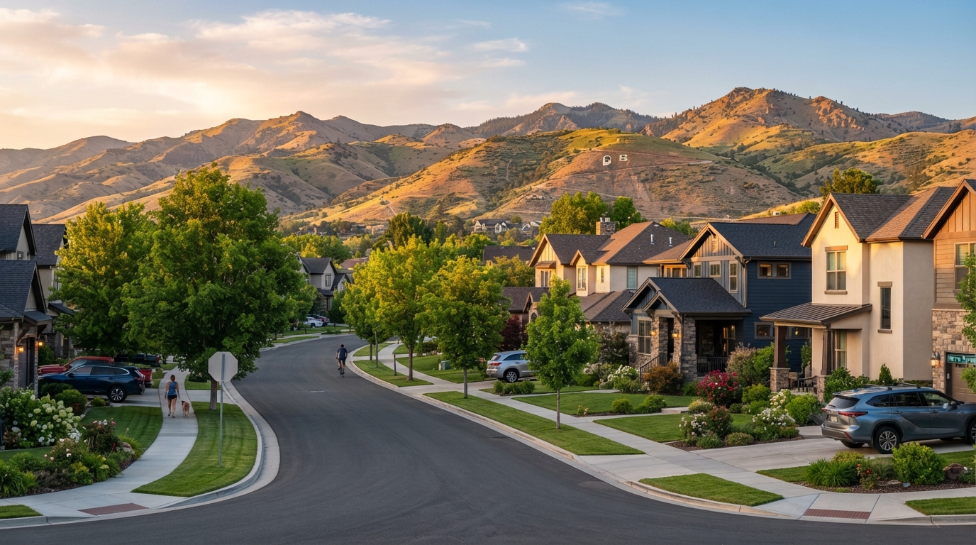 Boise-area homes with the Boise Foothills in the background during current housing-market conditions.