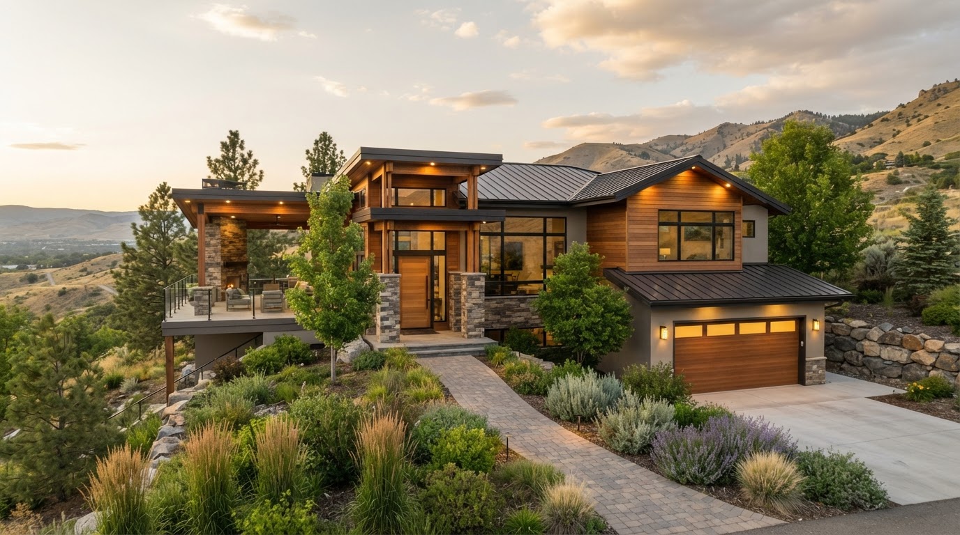 Boise area home with modern planning aesthetics