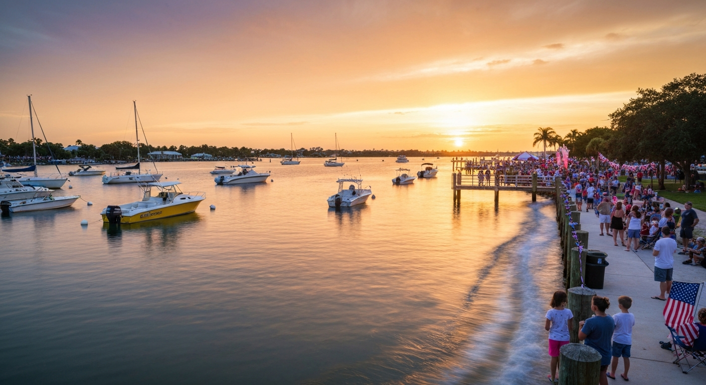 Crystal River Fireworks over Kings Bay