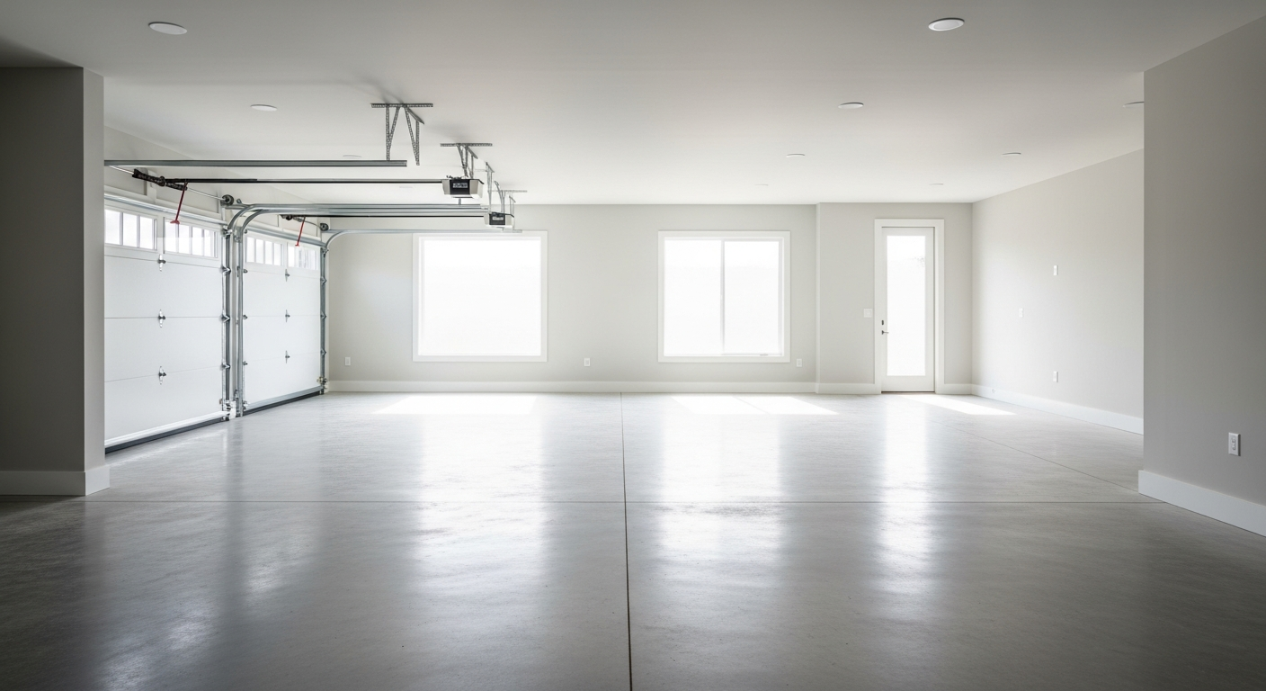 Clean, wide-open minimalist interior