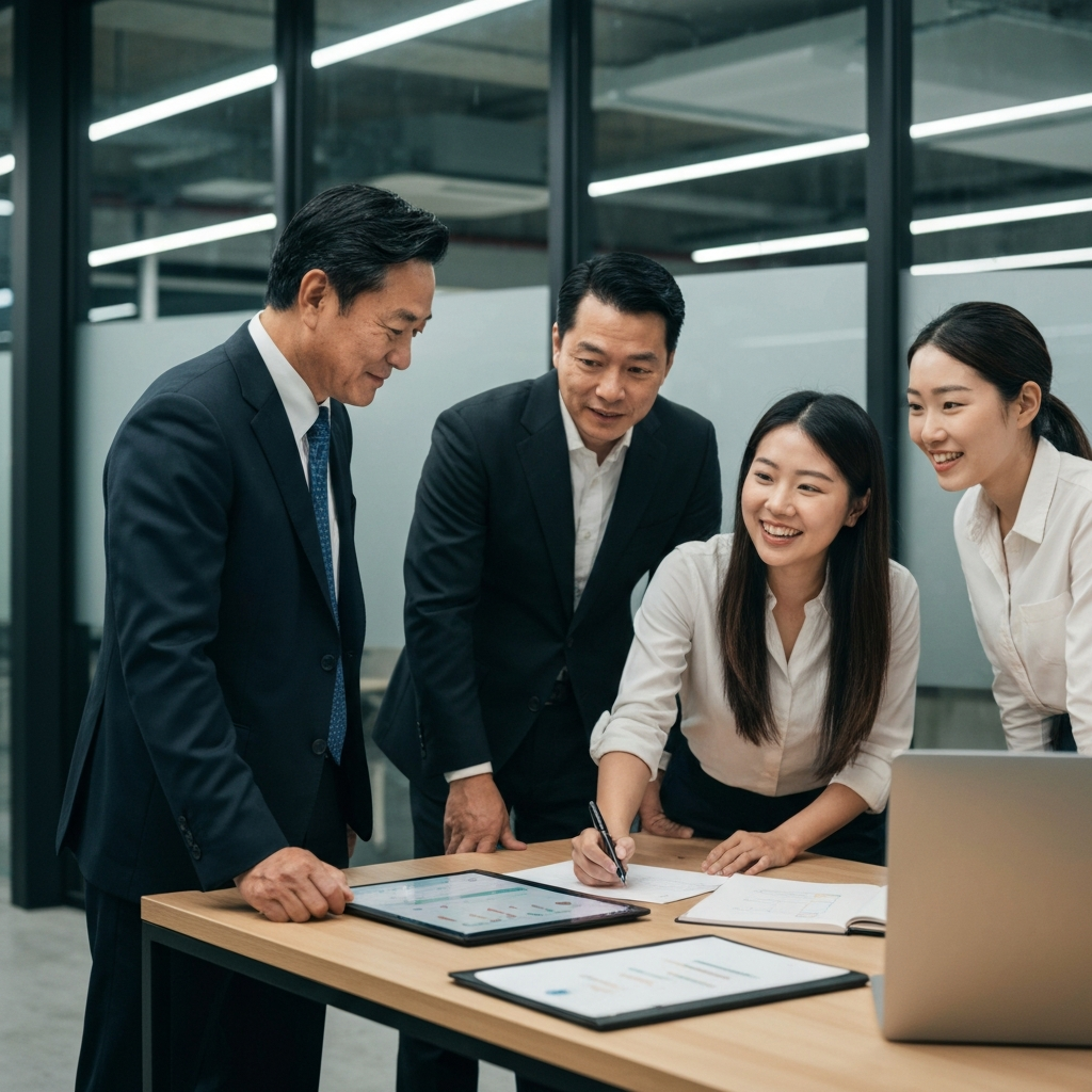 Hospitality executives reviewing training