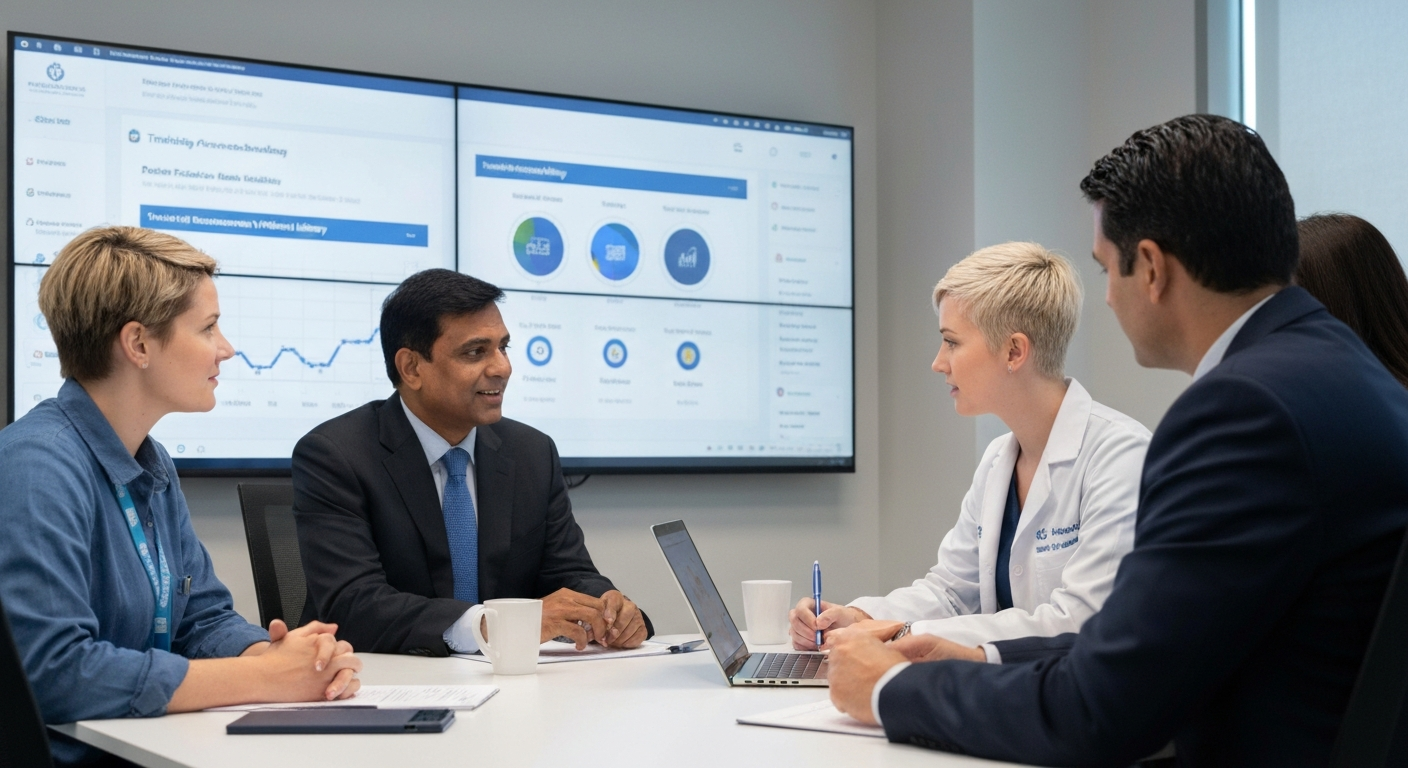 Healthcare executives reviewing training