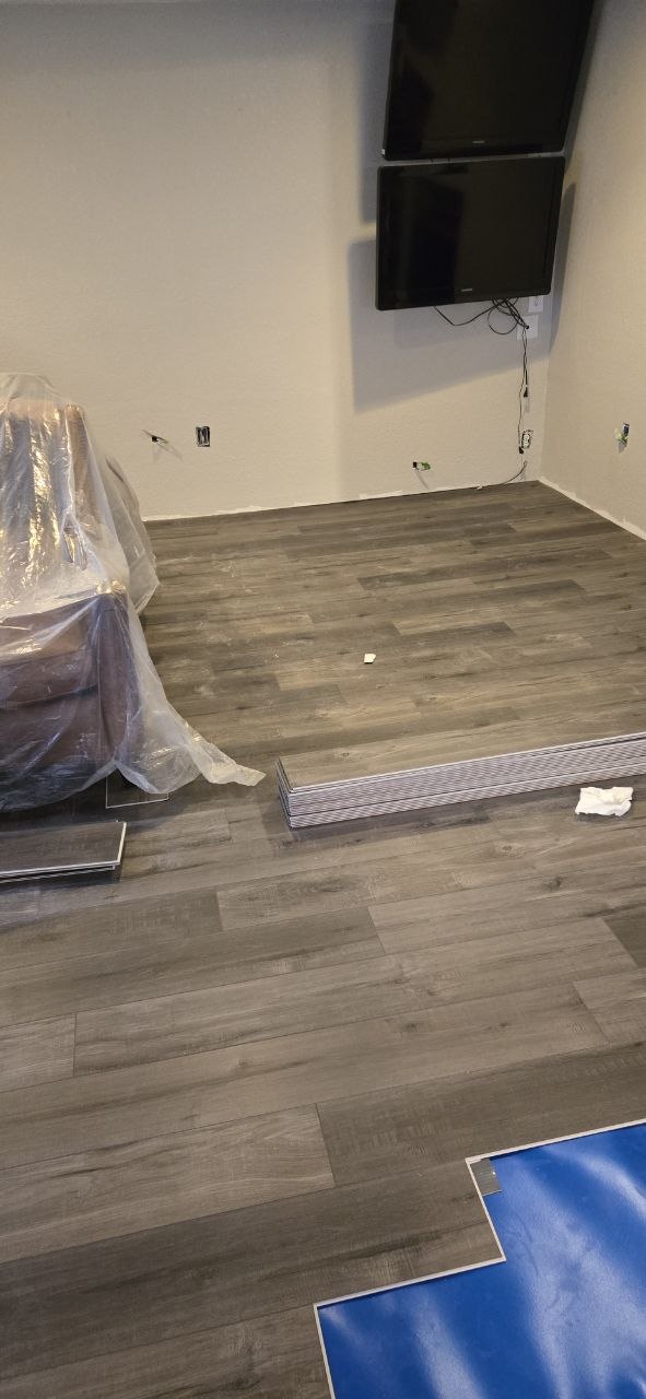 Finished vinyl plank flooring